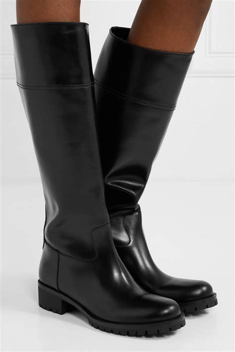 prada leather knee boots|nylon prada boots women.